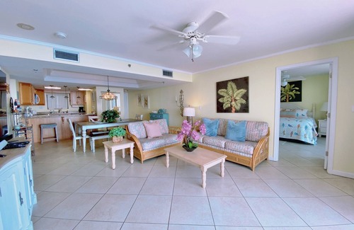 Crescent Beach Condo | Emerald Water & Sugar White Sand Awaits You! Beachfront Condo, Pool & Tiki Bar