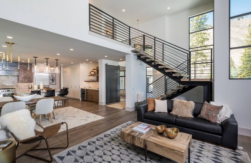 Warm Springs House | Festive Dates Available! Contemporary Home with Private Hot Tub and Spectacular Mountain Views