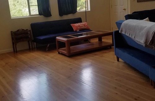 Sandpoint House | Full Suite w/ kitchen, private bedroom, sofa couches and large living area.