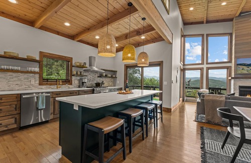 Bryson City Cabin | Gather for the Holidays! Mountain Views, Hot Tub, Family Game Room, & More