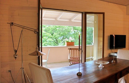 Spoleto Apartment | Gorgeous loft with high ceilings, wooden interiors and panoramic terrace, pool