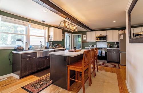 Hallowell House | Hallowell Hilltop Home with Hot Tub