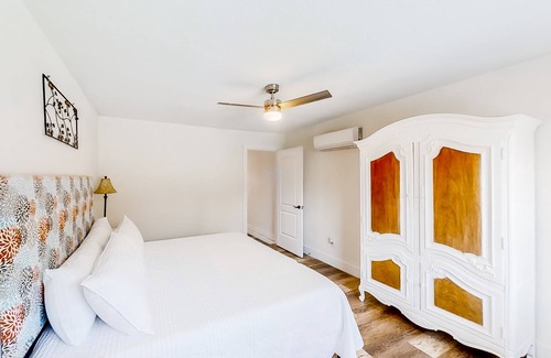 St. Augustine South House | Inviting home with pool, full kitchen, enclosed yard, firepit, central AC, & W/D