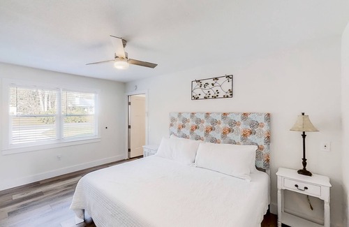 St. Augustine South House | Inviting home with pool, full kitchen, enclosed yard, firepit, central AC, & W/D