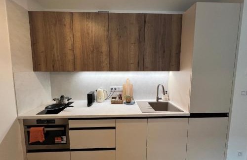 Palmovka Apartment | Japandi Pearl Designed Studio,Parking ,Aircon, O2
