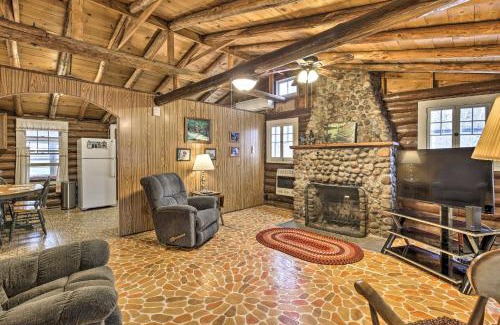 Rice Lake House | Lakefront 1930s Log Cabin with Dock and Fire Pit!