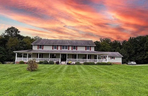 Lansing House | Lansing Orchard · Sleeps 29, 8300 sq ft house, 6 acres, stocked pond