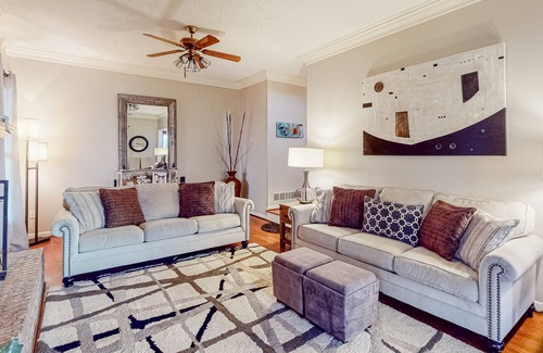 Leesville House | Large lakefront home with porch, private dock, fire pit, WiFi, & AC