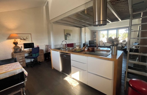 Fontvieille House | Light-filled loft house, former oil mill, dominant view, wooded terraces.