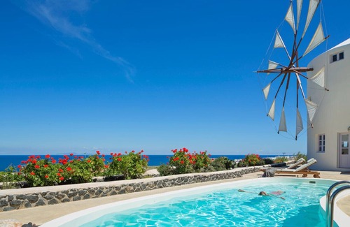 Imerovigli Villa | Lilac Windmill Santorini luxury villa with private pool and sea view