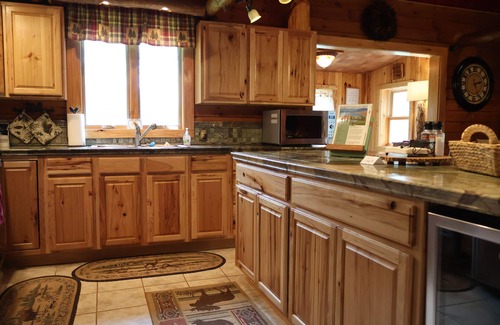 Prattsburgh House | Log Cabin Living in this rustic yet refined home with ample space and privacy!