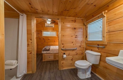 Bryan Cabin | Look No Further! Full Kitchen, Outdoor Swimming Pool, Pets are Allowed Here