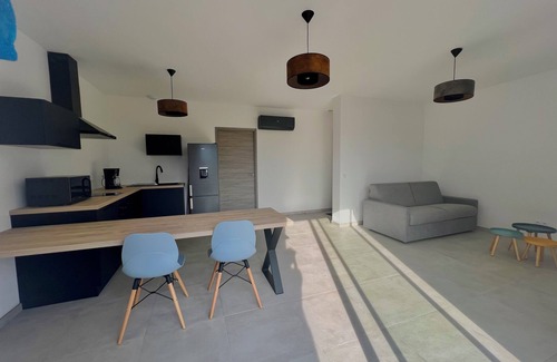 Oletta Apartment | Lovely new T2 apartment bathed in sunshine all day with terrace and private garden