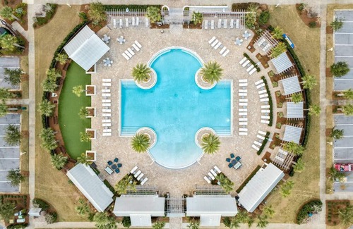 Panama City Beach House | LUX Townhome! Pet Friendly, Heated Pool/Golf Cart