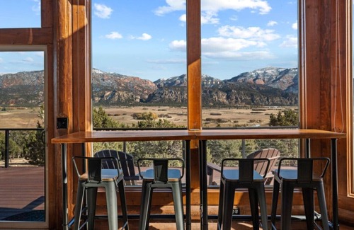 Cedar City Cabin | Luxury Cabin on 40 Private Acres - Wraparound Deck