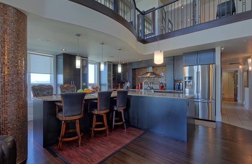 North Central Edmonton Condo | Luxury Penthouse Oasis, Rooftop Patio, River View, Downtown