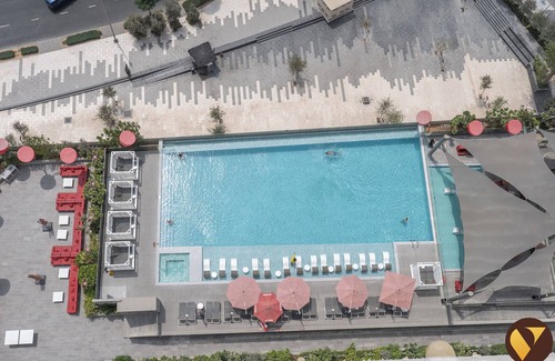 Madinat Zayed Apartment | MAG Stylish Studio in Business Bay Pool