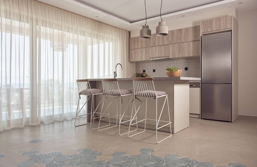 Alykes Apartment | Maritimus Excelsior Suites 2 right onto sandy Alykes Beach