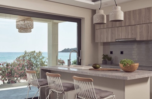 Alykes Apartment | Maritimus Excelsior Suites 2 right onto sandy Alykes Beach