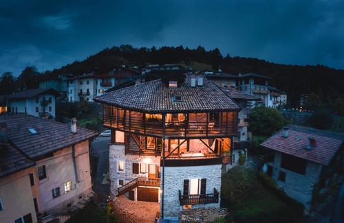 Ranzo Ski Chalet | Maso Azzurro Chalet, charming 17th-century barn panoramic terraces fireplace.