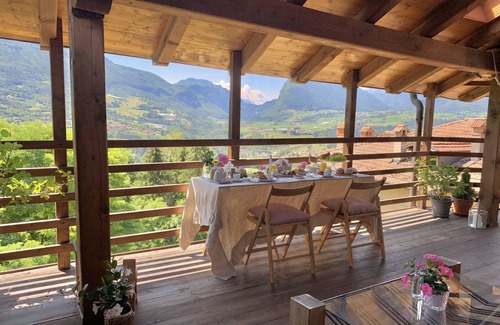 Ranzo Ski Chalet | Maso Azzurro Chalet, charming 17th-century barn panoramic terraces fireplace.