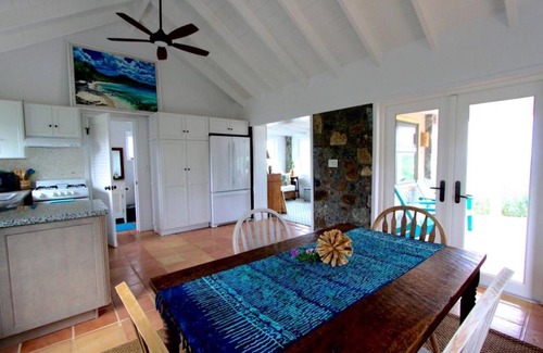 Lower Carolina House | Mesmerizing view with pool 2 bedroom stone cottage in Coral Bay