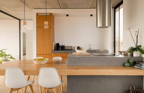 Lajares House | Minimalist house with heated pool and great volcano view