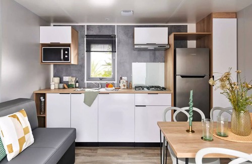 Pouzauges House | Mobil-home Luxe SPA - 2 bedrooms - 2 bathrooms - 2 WC - CLIM - TV + Dishwasher + Jacuzzi 6 people