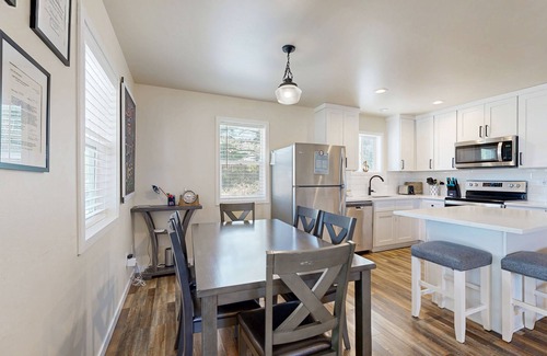 Rockaway Beach House | Modern Beach Cottage with a covered patio, fire pit, grill, & easy beach access