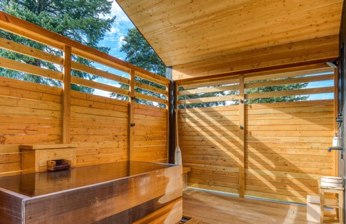 Stevenson House | Modern cabin, river view, geothermal hot tub, indoor steam sauna & great deck