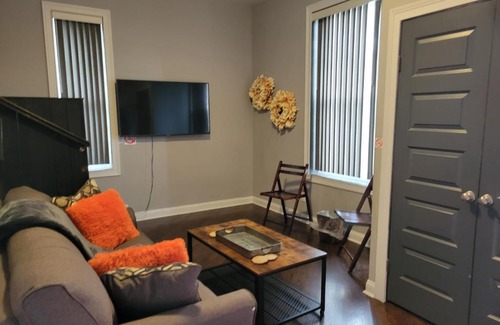 Corryville Apartment | Modern Rustic split level with balcony