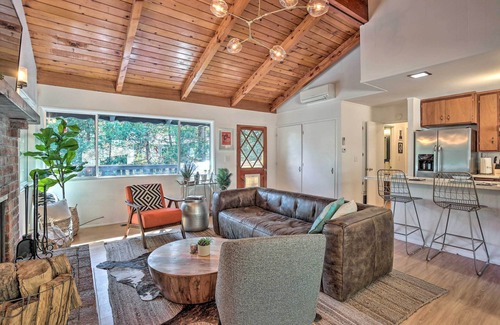 Crestline Cabin | Modern & Unique Cabin with Deck by Lake Gregory!