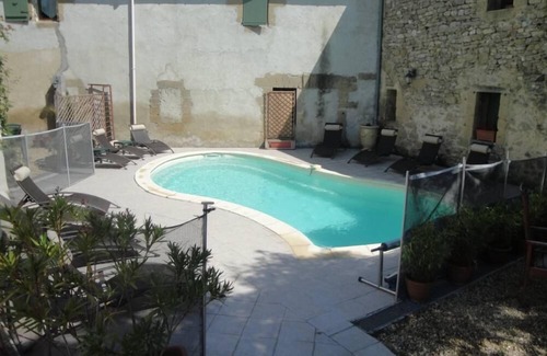 Montaren-et-Saint-Mediers Apartment | Montaren Et Saint Mediers: LODGING BAMBOO apartment in Farmhouse of the XVIIIème century with mezzanine, made safe heated swimming pool and Spa