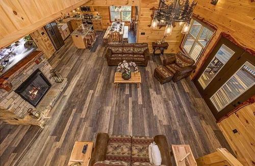 Sevierville Cabin | Morning View - The perfect cabin with indoor pool, Mountain Views, and fire-pit to enjoy the company