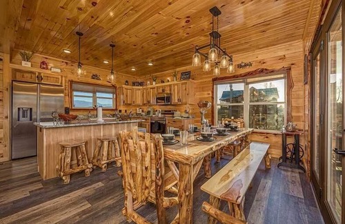 Sevierville Cabin | Morning View - The perfect cabin with indoor pool, Mountain Views, and fire-pit to enjoy the company