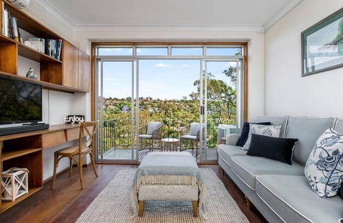 Mosman Apartment | Mosman Bay - MOS17 - Mosman Street - Bright 1BR with Balcony Sparkling Mosman Bay Views Near Ferry Cafes