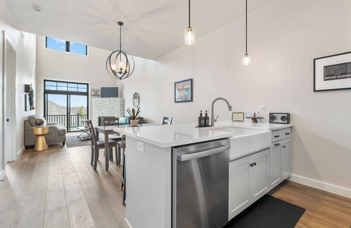 Egg Harbor Condo | New Construction: Hot tub and Gym near Downtown Egg Harbor