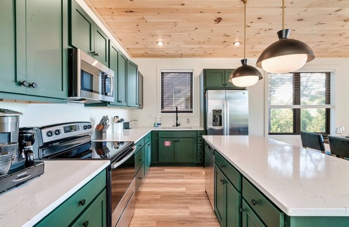 Sevierville Cabin | NEW LUX Escape | Mtn Views | Heated Pool | Theater