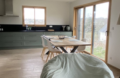 Tredrez-Locquemeau House | New wooden house by the sea, garden terrace