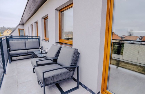Trebon Apartment | Nice apartment for 5 people with WIFI, TV, terrace, panoramic view and parking
