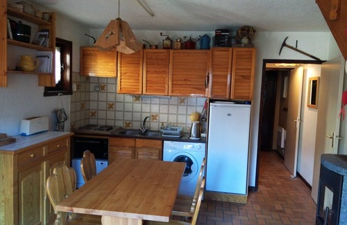 Monetier-les-Bains Apartment | Nice duplex 6 people facing south, Serre Chevalier 1500 village center, close to the slopes