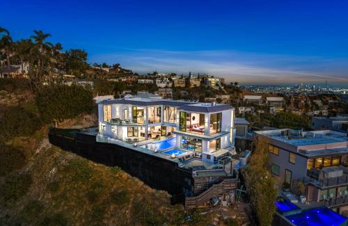 Hollywood Hills West Villa | Ocean to City Views, Fire Feature, Water falls Dream Oasis