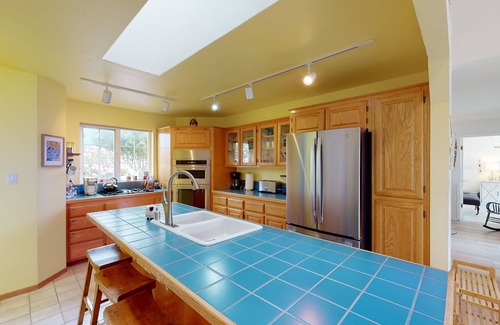 McKinleyville House | Ocean view home with private hot tub, firepit & fireplace - walk to river/trail