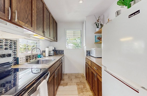 Wailua House Lots Apartment | Oceanview Studio with private lanai, outdoor pool, BBQ area & beach access