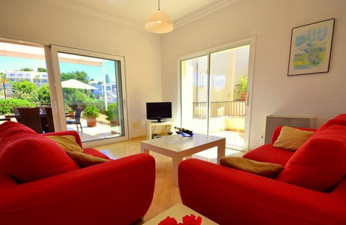 Cala Anguila-Cala Mendia Apartment | on the beach, direct beach access, sea view terrace, 3 bedrooms, 2 bathrooms, 6 + 1 Pers.