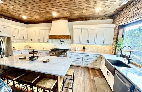 Double Springs House | Panoramic Views of Lake and Forest! Two Decks, Hot Tub, Fire Pit, Theater, Dock