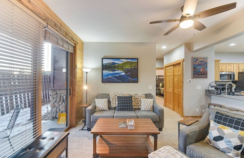 Grand Lake Condo | Patio & Mountain Views: Central Grand Lake Condo!