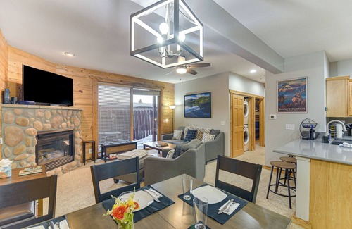 Grand Lake Condo | Patio & Mountain Views: Central Grand Lake Condo!