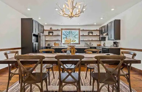 Whitefish Cabin | Peaceful cabin overlooking meadow with hot tub