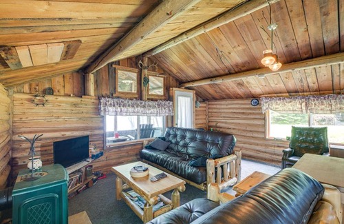 Island Falls House | Peaceful Lakefront Cabin Getaway Dock, Fire Pit!